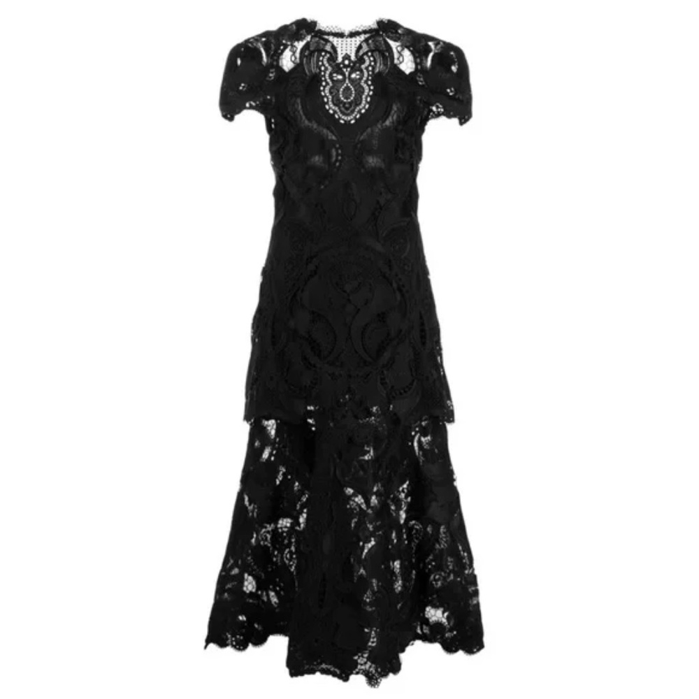 Jonathan Simkhai lace tiered cap sleeve midi dress size 6 $1195